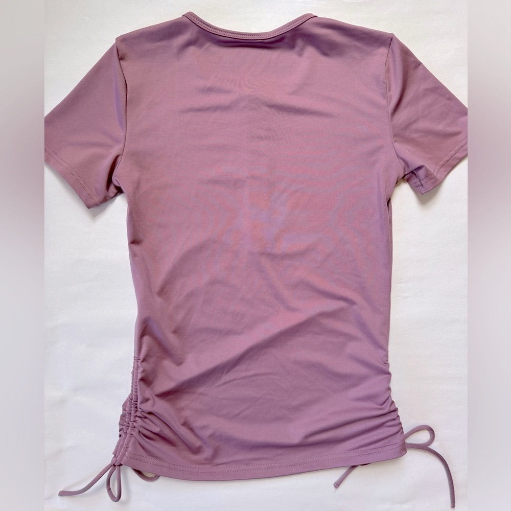 Pink Nylon Zip Up Top EUC Half Zip Short Sleeve Active Scuba Dri-Fit - Picture 6 of 8